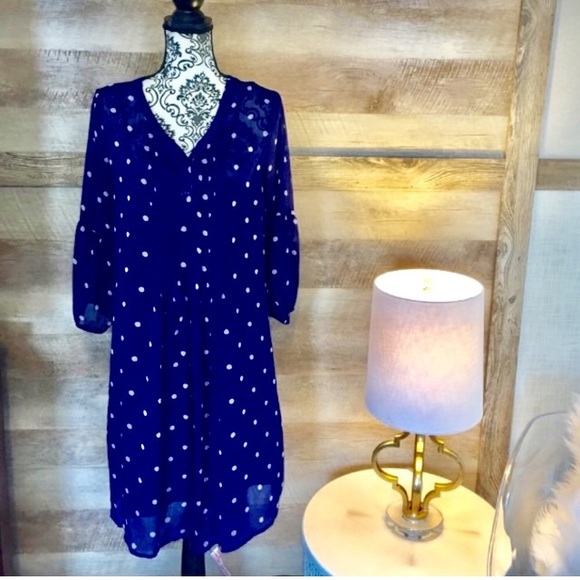 Dresses & Skirts - Royal & White Polka Dot Dress (2 Pc.)